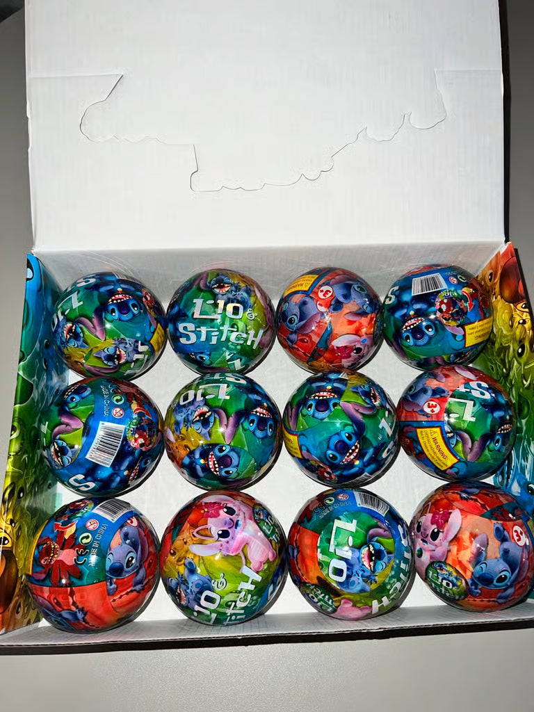 Stitch Surprise Ball Toy with Small Surprise and Sticker Inside | 12 piece box