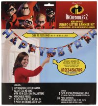 Disney Pixar The Incredibles ll Jumbo Letter Banner Kit 10ft 25ct