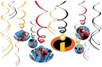 Disney Pixar The Incredibles ll Swirl Decorations 12ct