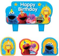 Sesame Street Happy Birthday Candles Set 4ct