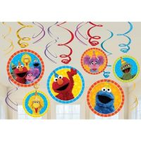 Sesame Street Party Swirl Decorations 12ct