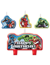 Marvel Avengers Happy Birthday Candles Set 4ct