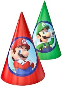 Super Mario Brothers Mario and Luigi Party Hats 8ct