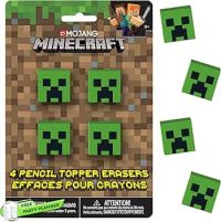 Mojang Minecraft Pencil Topper Erasers 4ct