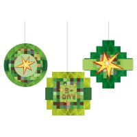 Minecraft TNT Party Honeycomb Decorations 3ct