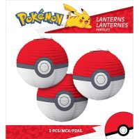 Pokemon Poke Balls Paper Lanterns 3ct